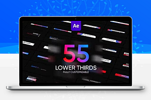 AE/PR模板 55组现代时尚文字标题字幕条动画 Lower Thirds