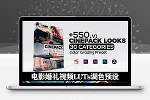 500组电影婚礼视频LUTs调色预设+PR预设 Cinepack – LUT Color Correction Presets