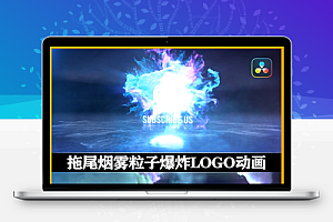 达芬奇模板|美丽烟尾闪光魔幻粒子飞舞爆炸揭晓LOGO标志动画(含音乐素材) Color Dance Logo Reveal for DaVinci Resolve