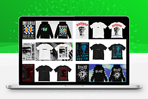 个性高接潮流T恤街头短袖卫衣印花AI矢量模板插画设计素材27款