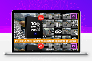 Premiere/PR预设-100组运动文字标题字幕排版视频转场动画