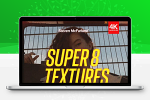 80多个复古胶片颗粒噪点灼烧划痕灰尘纹理视频素材包 Steven McFarlane Design – Super 8mm Film Textures