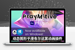 AE插件|无限平滑布尔运算动态3D物体动画插件 PrayMitive V1.1.2 + 使用教程
