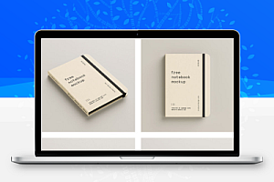 质感文具笔记本手账记事簿封面设计PS样机贴图模板设计素材效果展示4款