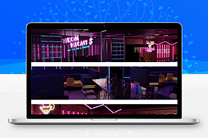 Blender霓虹灯酒吧夜店KTV包厢室内场景3D模型带材质灯光渲染素材