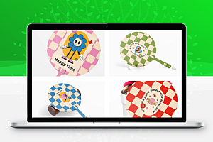 创意扇子文创毕设PS样机设计素材3D展示模板智能贴图6款