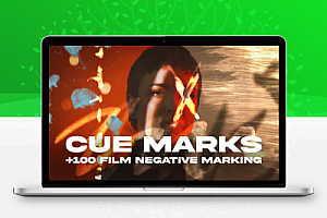 4K视频素材|115个复古35mm胶片电影放映机打孔划痕标记涂鸦字母数字转场过渡叠加素材 Pixflow – Cue Marks