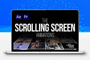 AE/PR模板|三维透视屏幕滚动空间动画效果 Scrolling Screen Animations