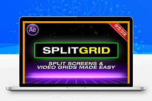 中文汉化-AE一键生成网格线视频分屏脚本 SplitGrid V1.1 + 使用教程