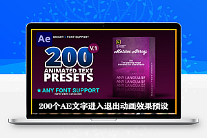 AE预设|200个文字进入退出动画效果预设下载-Text Presets