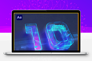 AE模板|科技感数字倒计时LOGO展示动画 Countdown Digits Hightech Black