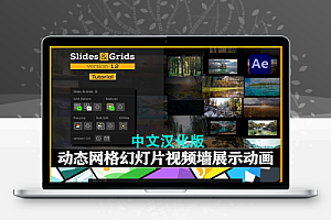 中文汉化-AE脚本|创建动态网格幻灯片视频墙展示动画 Slides & Grids v1.3.1 + 使用教程