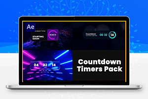 AE模板|数字翻页进度条圆形时钟倒计时动画 Countdown Timers