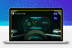 AE/PR模板|科技智能汽车驾驶仪表盘UI界面 Pixflow – Car Cluster HUD UI Templates