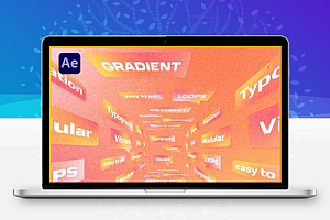 AE模板|动感抽象律动文字循环动画 Funky Typography Loops