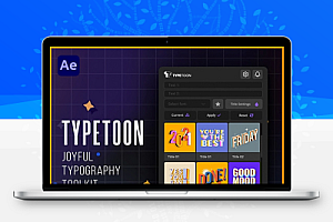 AE脚本|64种动感复古3D文字标题动画预设 TypeToon V1.6.3