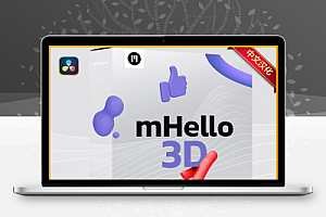 中文汉化-达芬奇插件|有趣简约三维元素动画 MotionVFX – mHello 3D