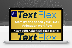 中文汉化-AE文字标题缓入缓出弹性动画脚本 TextFlex v1.1 + 使用教程