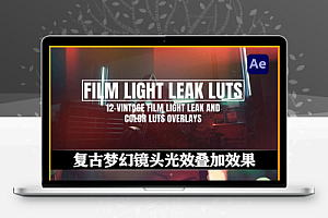 AE模板|复古梦幻镜头光效叠加效果 Vintage film light leak and color LUTs overlays