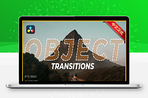 中文汉化-达芬奇插件|创意背景堆叠遮罩过渡转场效果 Object Transitions