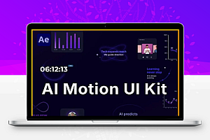 AE模板|人工智能交互UI界面数据面板元素 AI Motion UI Kit