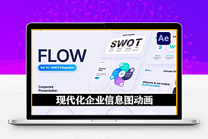 AE模板|现代化企业公司汇报战略规划信息图动画 Flow – SWOT Infographic Scenes Pack