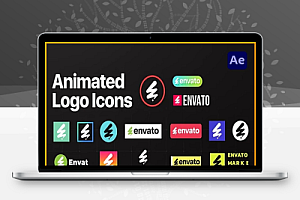 AE模板|19种精美徽章式LOGO动画 Animated Logo Icons