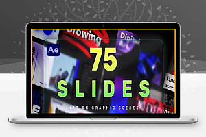 AE模板|75种现代时尚商务演示图文包装排版幻灯片展示开场动画 Slide Scenes