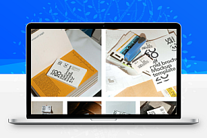 时尚潮流品牌海报A4购物袋T恤PS样机文创贴图模版设计素材14款