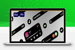 AE/PR模板手机灵动岛UI界面显示图形动画 Dinamic Islands