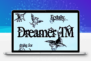 潮流Y2K像素风衬线个性英文OTF字体