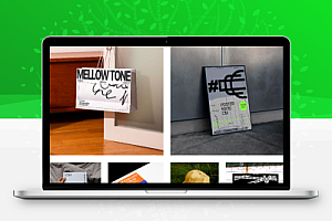 小众艺术文创PS样机咖啡杯纸袋书籍灯箱T恤文化衫模版设计素材46款