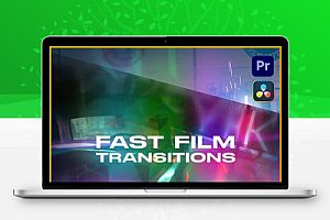 PR/达芬奇模板|电影胶片耀斑光效闪烁叠加特效视频转场 Film Transitions Pack