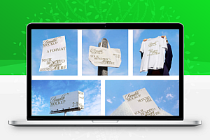 高级品牌购物袋手机A4名片T恤文创PS样机模版设计素材智能贴图13款