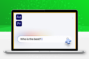 AE/PR模板|搜索框打字效果品牌标志展示动画 Who Is The Best – Logo Intro