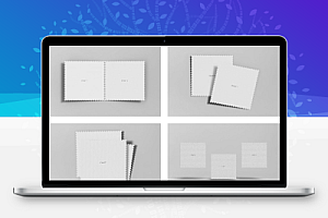 正方形邮票优惠券卡卷PS样机智能贴图创意模板设计素材10款