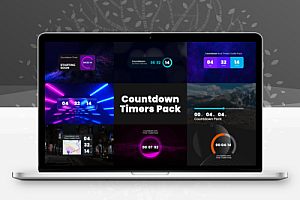 【AE模板】8款简洁时尚数字时钟秒表进度倒计时动画 Countdown Timers