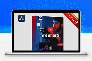 中文汉化-达芬奇插件61个网络视频社交媒体头像点赞订阅关注宣传标题图文包装动画 motionVFX – mTuber 2