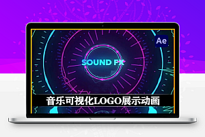 AE模板|音乐可视化效果LOGO展示开场动画 Neon Equalisers Logo