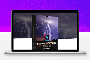 【PS笔刷】摄影师 Joel Grimes 18个雪和闪电PS笔刷 Snow and Lightning