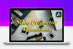 中文汉化达芬奇插件老式复古电影放映机投影仪幻灯片翻页效果转场动画 Slide Projector Transitions