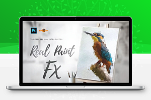 【PS脚本】人像风景油画厚涂脚本肌理绘画照片转艺术照效果 Real Paint FX Photoshop Add-On Extension