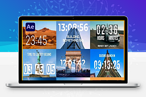 AE模板-12种明亮简洁数字倒计时动画 Light Campaign Countdown