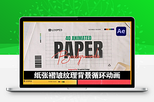 AE模板|40种纸张褶皱纹理背景循环动画 Paper Backgrounds