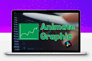 中文汉化-达芬奇插件市场营销简洁折线图形数据演示动画 Animate Sales Graphic Template