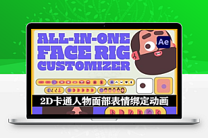 AE模板|2D卡通人物面部表情绑定动画 All-In-One Face Rig Customizer