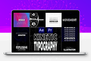 AE/PR模板|动感文字动态排版标题动画 Kinetic Typography