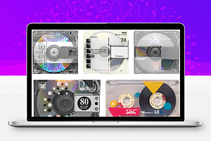 千禧Y2K音乐磁带ins艺术CD光盘科技装饰拼贴纸PNG免抠图片设计素材80款
