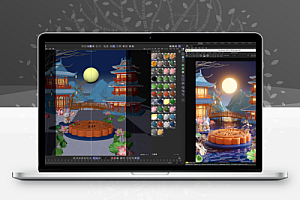 C4D中国风中秋节月饼建筑电商OC渲染三维模型场景工程文件带材质