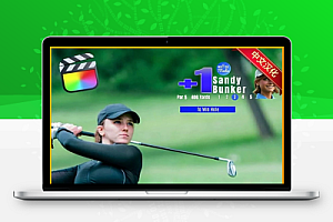 中英双语-FCPX插件|高尔夫比赛包装计分条动画 Golf Scorebugs
